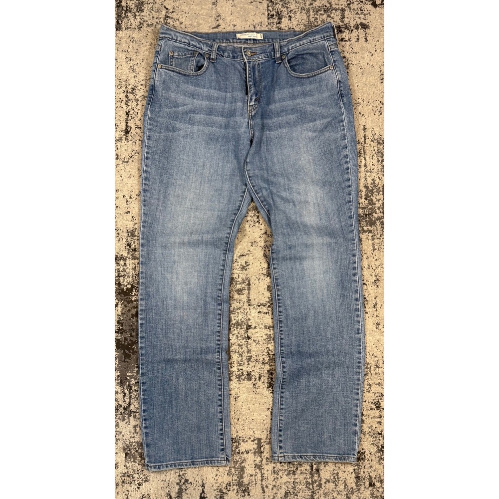 Levis 505 Womens 12‎ L Blue Straight Leg Stretch Jeans Mid Rise
